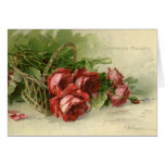 Vintage Victorian Valentine's Day Red Roses Card