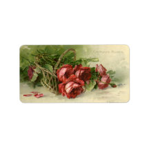 Vintage Victorian Valentine's Day Red Roses Personalized Address Label