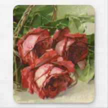 Vintage Victorian Valentine's Day Red Roses Mouse Pads