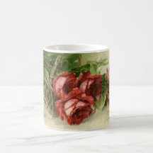 Vintage Victorian Valentine's Day Red Roses Mug