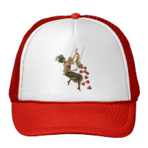 Vintage Victorian Valentine's Day Woman and Hearts Hats