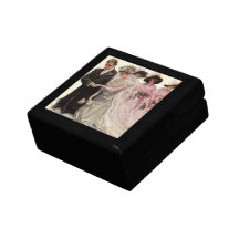 Vintage Victorian Wedding Ceremony, Bride Groom Gift Box