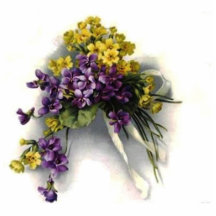 Vintage Violet Bouquet Photo Sculpture