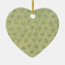 Vintage Violets Sage Heart Ornament
