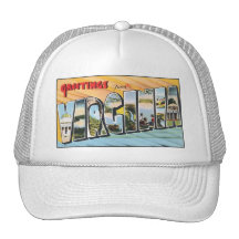 Vintage Virginia Postcard Mesh Hat