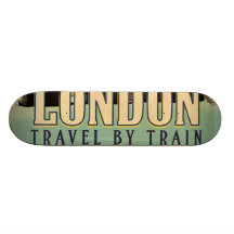 Vintage Visit London poster Skate Boards