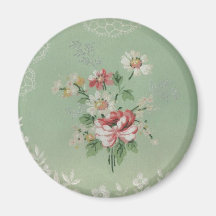 Vintage Wallpaper Flowers Refrigerator Magnets
