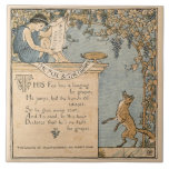 Vintage Walter Crane: The fox and the grapes tiles