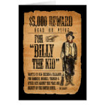 Vintage Wanted / Reward Poster for Billy the Kid Greeting Card