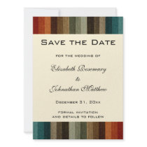 Vintage Warm Autumn Stripes Wedding Custom Announcements