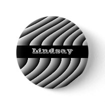 Vintage Wavy Lines Custom Name Button