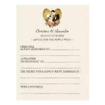 Vintage Wedding Ad Lib Cards Advice 1920's Theme Postcard