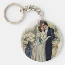 Vintage Wedding Bells Bride And Groom Key Chains