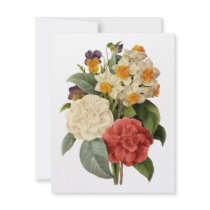 Vintage Wedding Bouquet, Blooming Flowers Custom Announcement