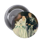 Vintage Wedding, Bride and Goom, Newlyweds Buttons