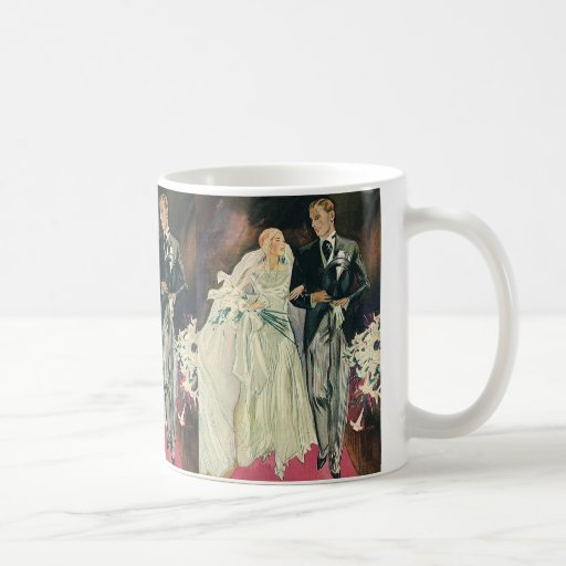 Vintage Wedding, Bride and Goom, Newlyweds Mugs