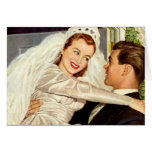 Vintage Wedding Bride and Groom, Happy Newlyweds Card