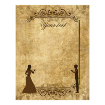 Vintage wedding Bride Groom Once upon a time Personalized Letterhead