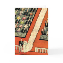 Vintage Wedding Ceremony, Bride and Groom Card