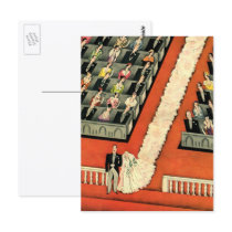 Vintage Wedding Ceremony, Bride and Groom Post Cards