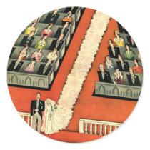 Vintage Wedding Ceremony, Bride and Groom Sticker