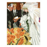 Vintage Wedding Ceremony, Bride Groom Newlyweds Personalized Invitation