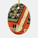 Vintage Wedding Ceremony, Bride Groom Newlyweds Christmas Ornament