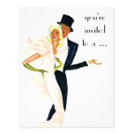 Vintage Wedding, Elegant Couple Engagement Party Custom Invites