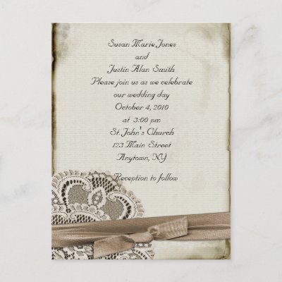 Post Wedding Invitations on Vintage Wedding Invitation Post Card At Zazzle Ca