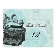 Vintage Wedding Love Letters Table Number Postcard