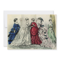 Vintage Wedding Party; Bride with Bridesmaids Custom Invites