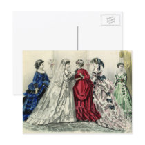 Vintage Wedding Party; Bride with Bridesmaids Post Cards