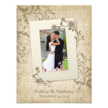 Vintage Wedding Photo Template Photographic Print