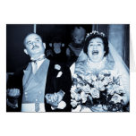 Vintage Wedding Picture - Happy Couple (Cyanotype) Card