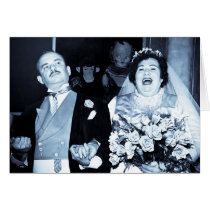 Vintage Wedding Picture - Happy Couple (Cyanotype) cards