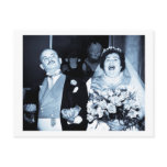 Vintage Wedding Picture - Happy Couple (Cyanotype)