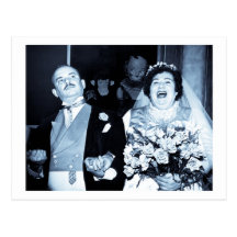 Vintage Wedding Picture - Happy Couple (Cyanotype) Postcards