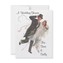 Vintage Wedding Shower Announcement Invitation