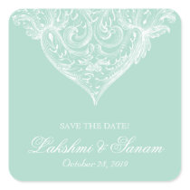 Vintage Wedding Stickers Spring Green White