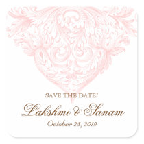 Vintage Wedding Stickers Spring Pink White
