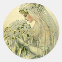 Vintage Wedding, Victorian Bride Bridal Portrait Sticker
