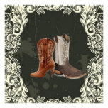 Vintage Western Cowboy Boots wedding Invitation