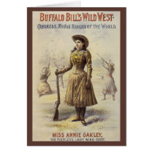 Vintage Western Cowgirl Miss Annie Oakley Greeting Cards