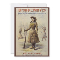 Vintage Western Cowgirl Miss Annie Oakley Personalized Invite