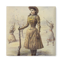 Vintage Western Cowgirl Miss Annie Oakley Magnet