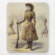 Vintage Western Cowgirl Miss Annie Oakley Mousepads