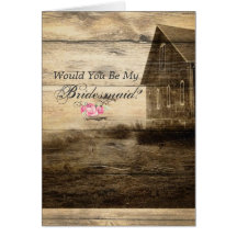 vintage western farm  countrywedding bridesmaid greeting card