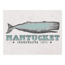 Vintage Whale Nantucket MA Inc 1671 Postcard