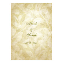 Vintage White (flowers) Leaves II Invitation