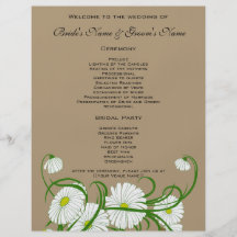 Vintage White Gerber Daisy Flowers Wedding Set Custom Flyer